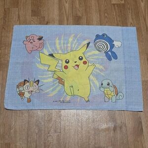 Vintage 90s Pokemon Pillowcase Made in USA Ash Pikachu ONE PILLOWCASE